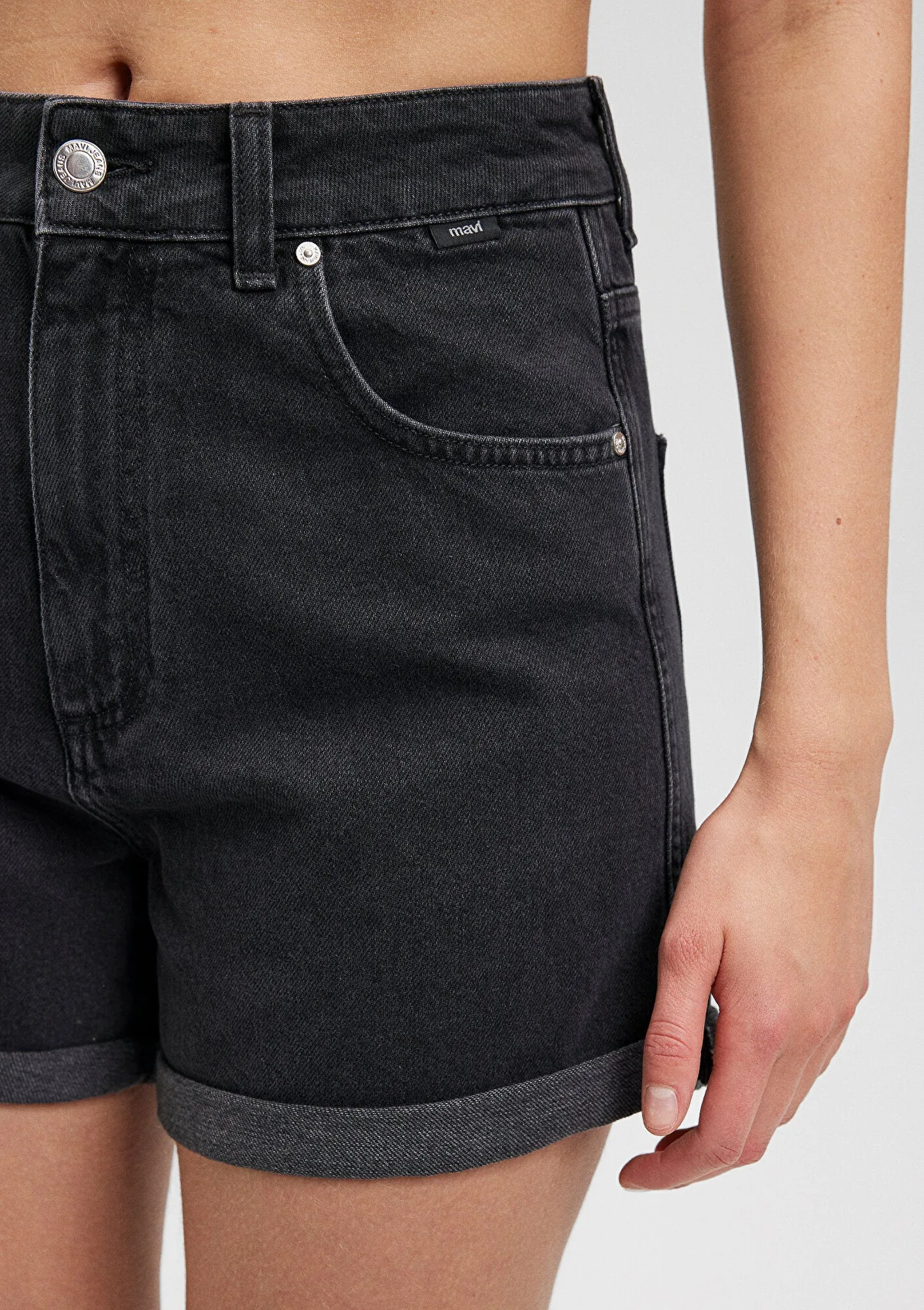 Clara Deep Smoke Denim Jean Shorts