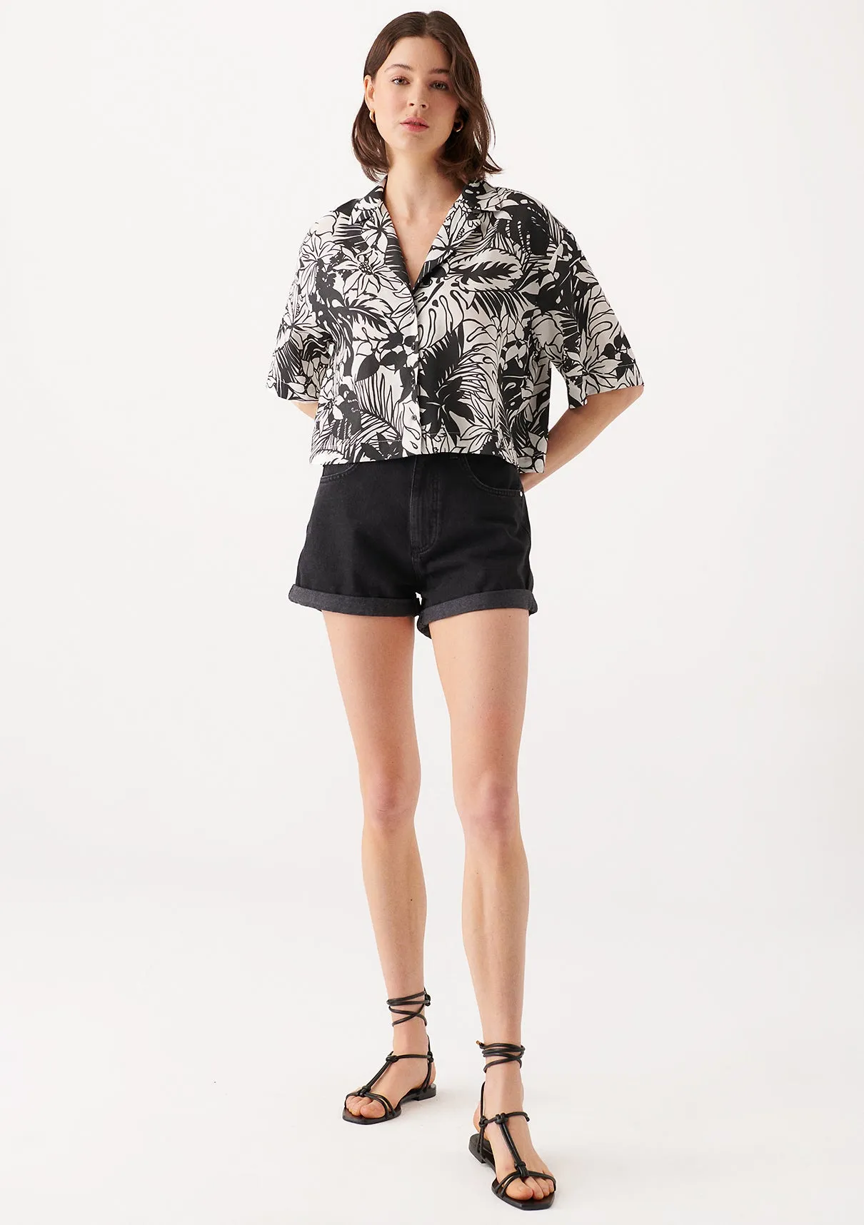 Clara Deep Smoke Denim Jean Shorts