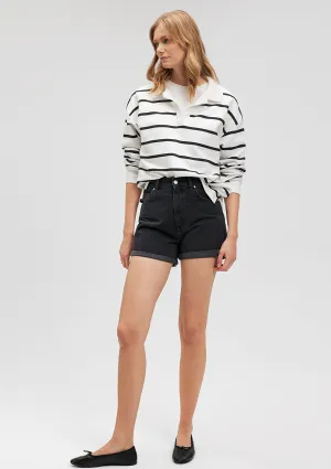 Clara Deep Smoke Denim Jean Shorts