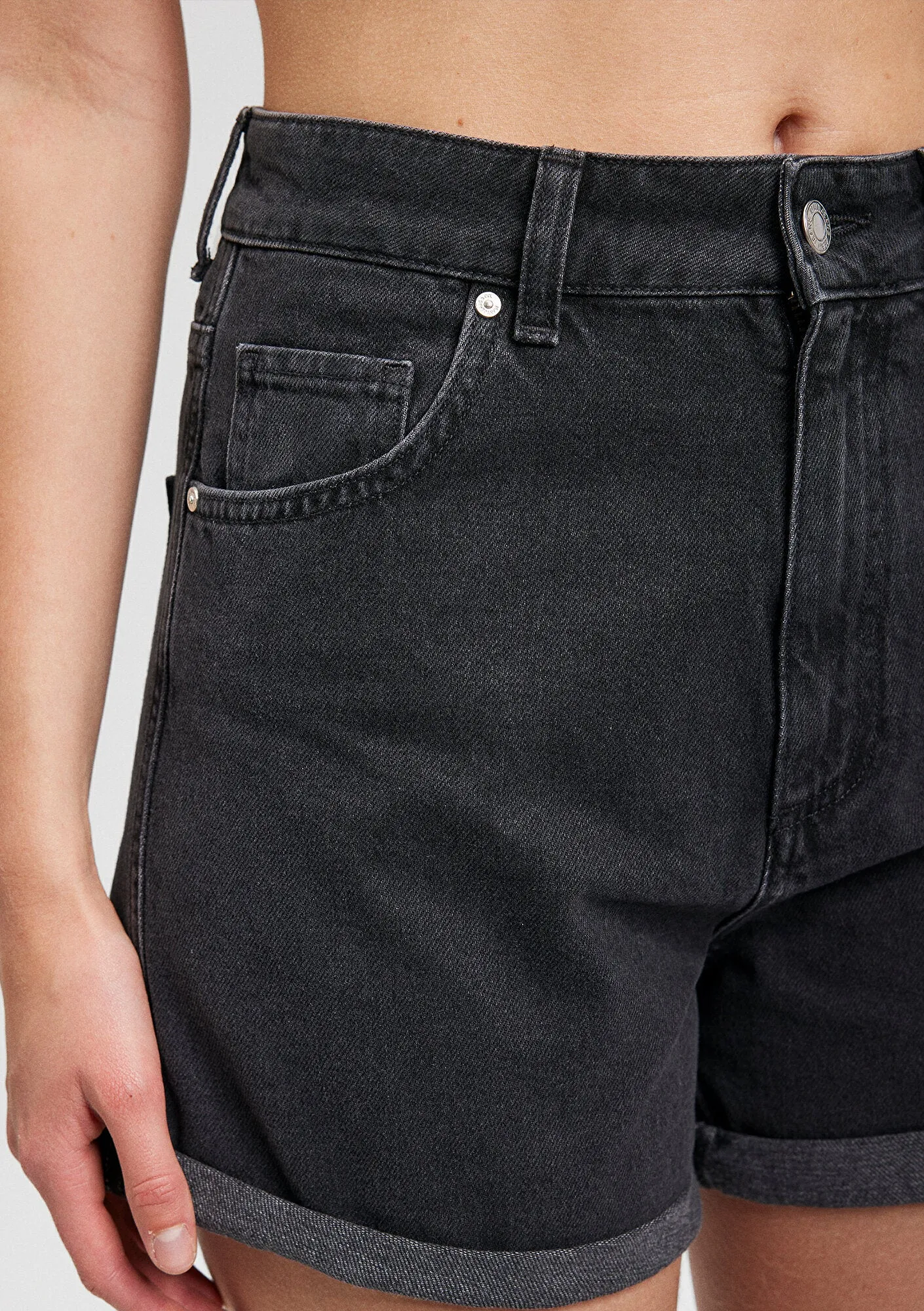 Clara Deep Smoke Denim Jean Shorts