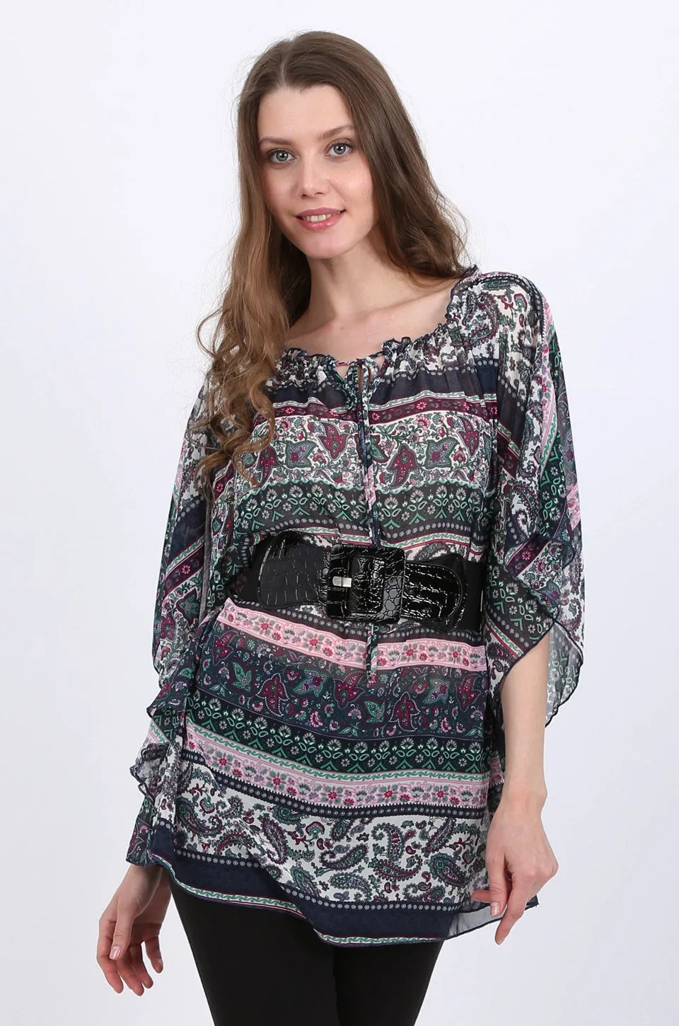 Clara Paisley Chiffon Tunic Top