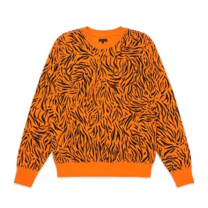 CLOT Men Tiger Stripe Sweatshirt Orange