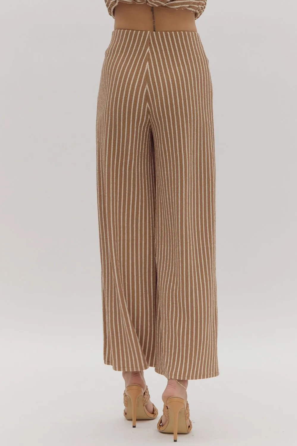 Coffee Striped Knit Set