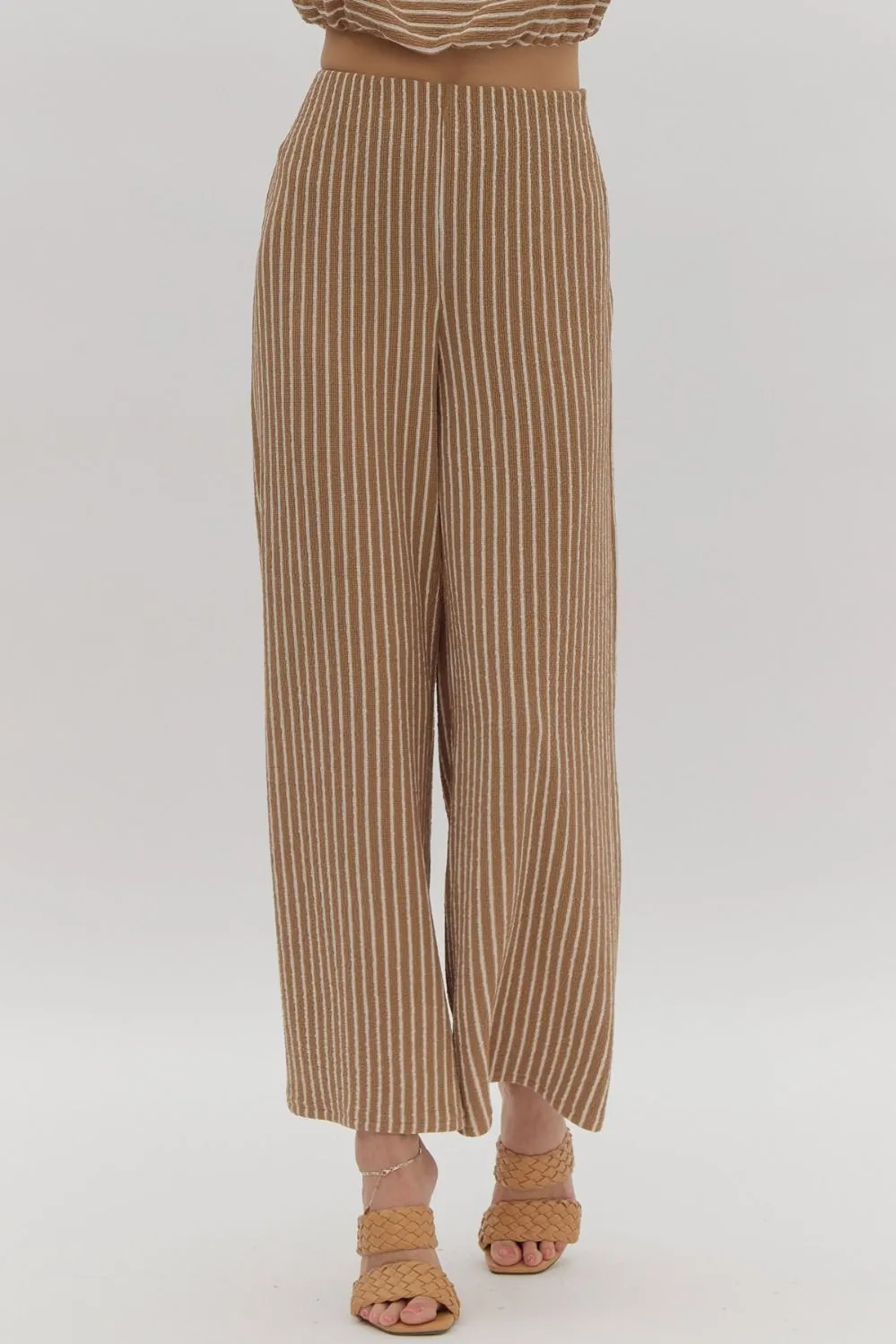 Coffee Striped Knit Set