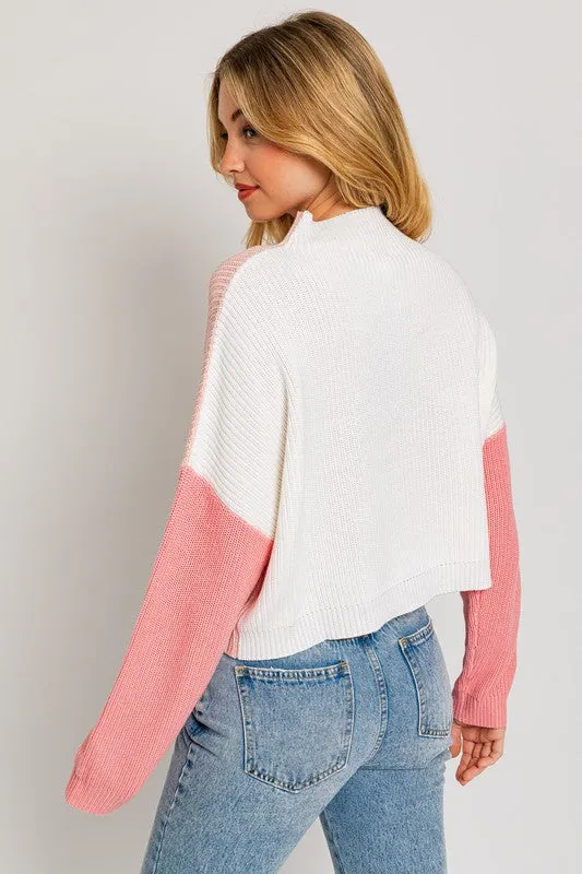 COLOR BLOCK OVERSIZED SWEATER