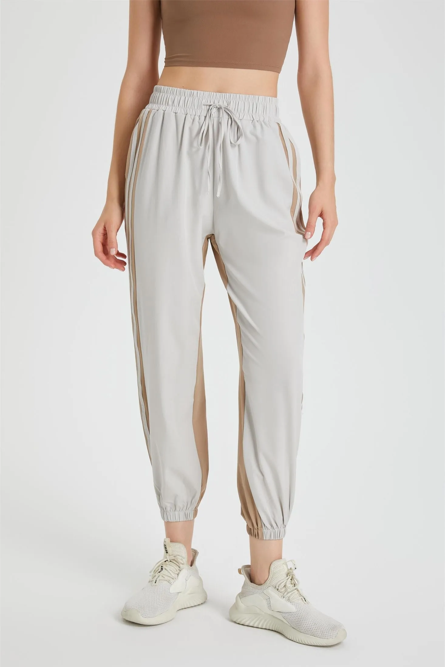 Color-Blocking Jogger Tapered Pants