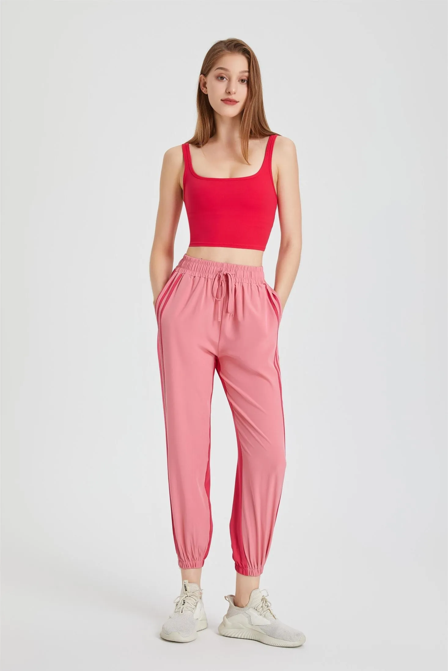 Color-Blocking Jogger Tapered Pants