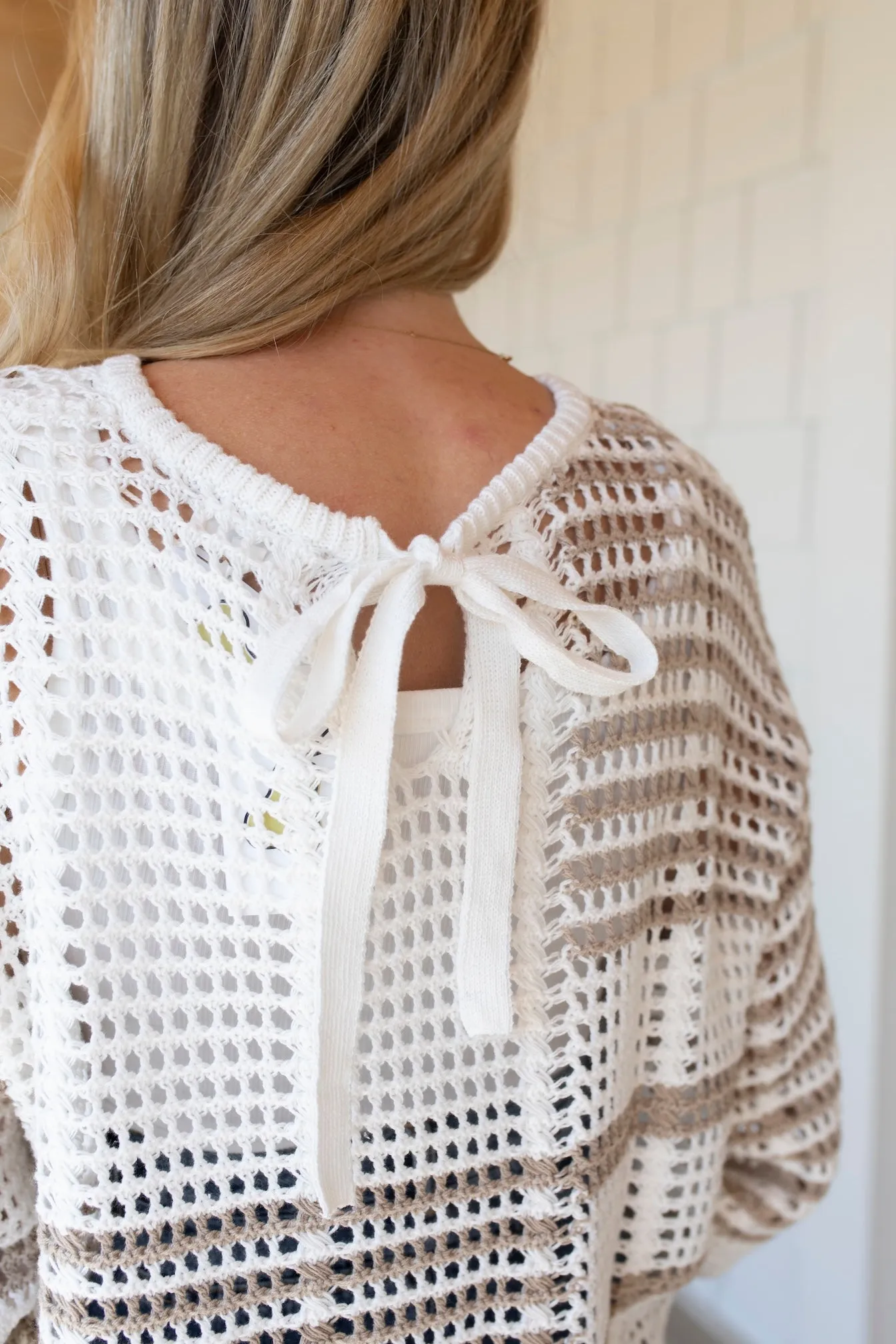 Colorblock Crochet Sweater