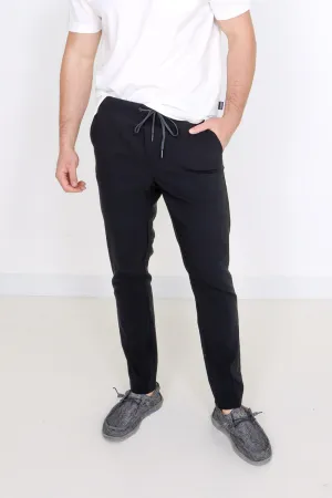Copper & Oak Elastic File Tech Joggers for Men in Black | K2S4164-BLACK