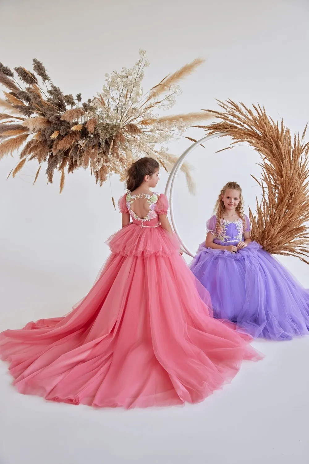 Coral Flower Girl Dress for Summer Destination Wedding
