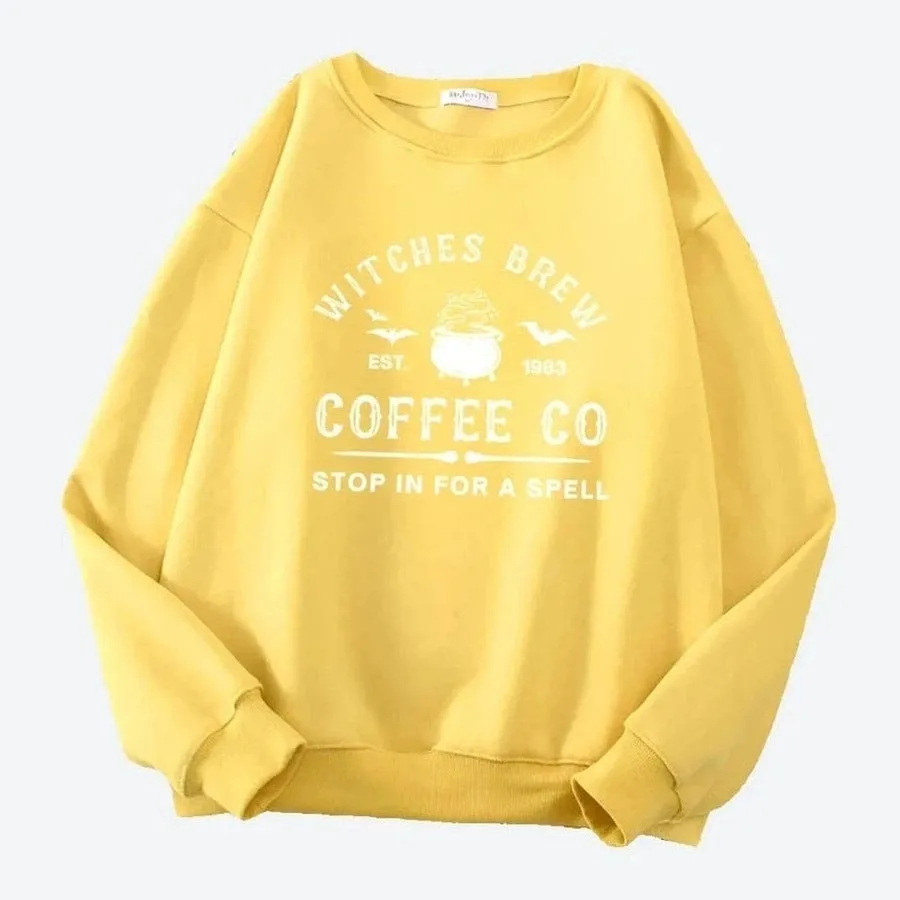 Cozy Witches Brew Themed Crewneck Sweaters