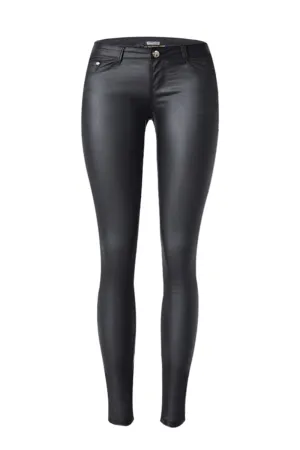 Creamtopmall Low Rise Solid Leather Pants
