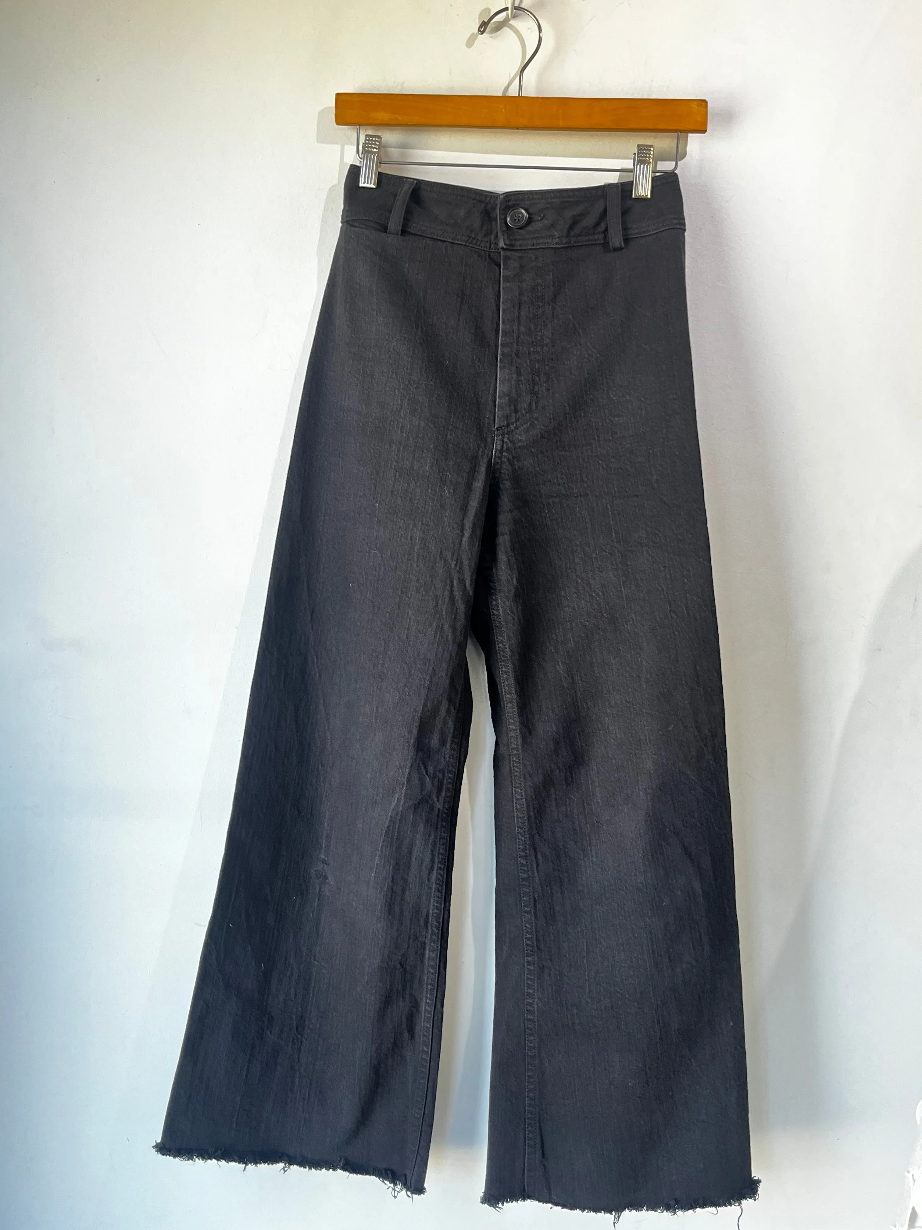 Creatures of Comfort Black Wide Leg High Waist Jeans