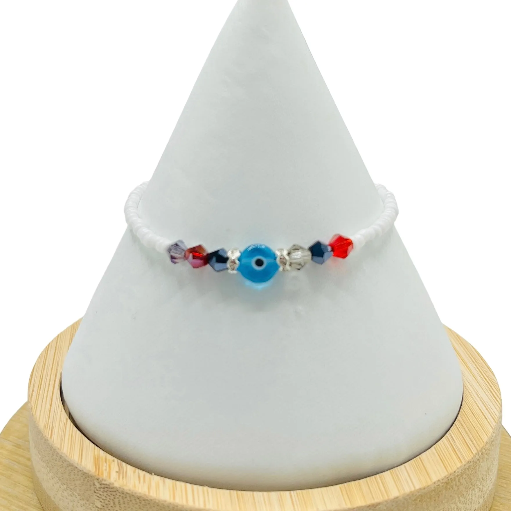 Crystal Chain Evil Eye Beaded Bracelet