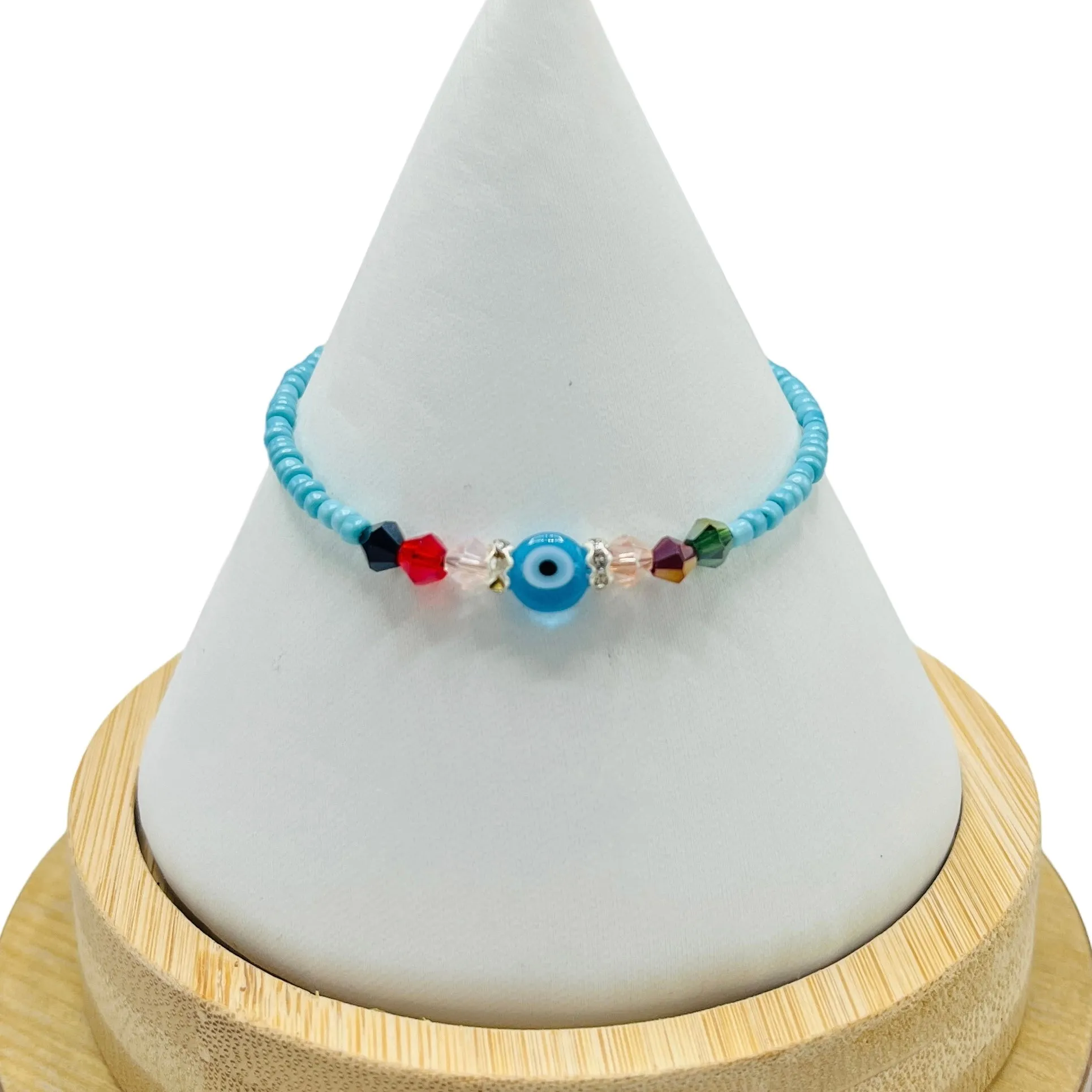Crystal Chain Evil Eye Beaded Bracelet