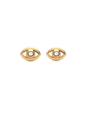 Cubic Zirconia Evil Eye Studs