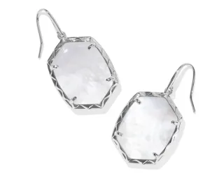 Daphne Drop Earring in Silver Ivory Mother of Pearl