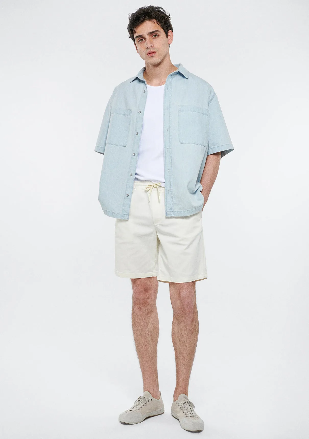 Dayton Off White Denim Jean Shorts