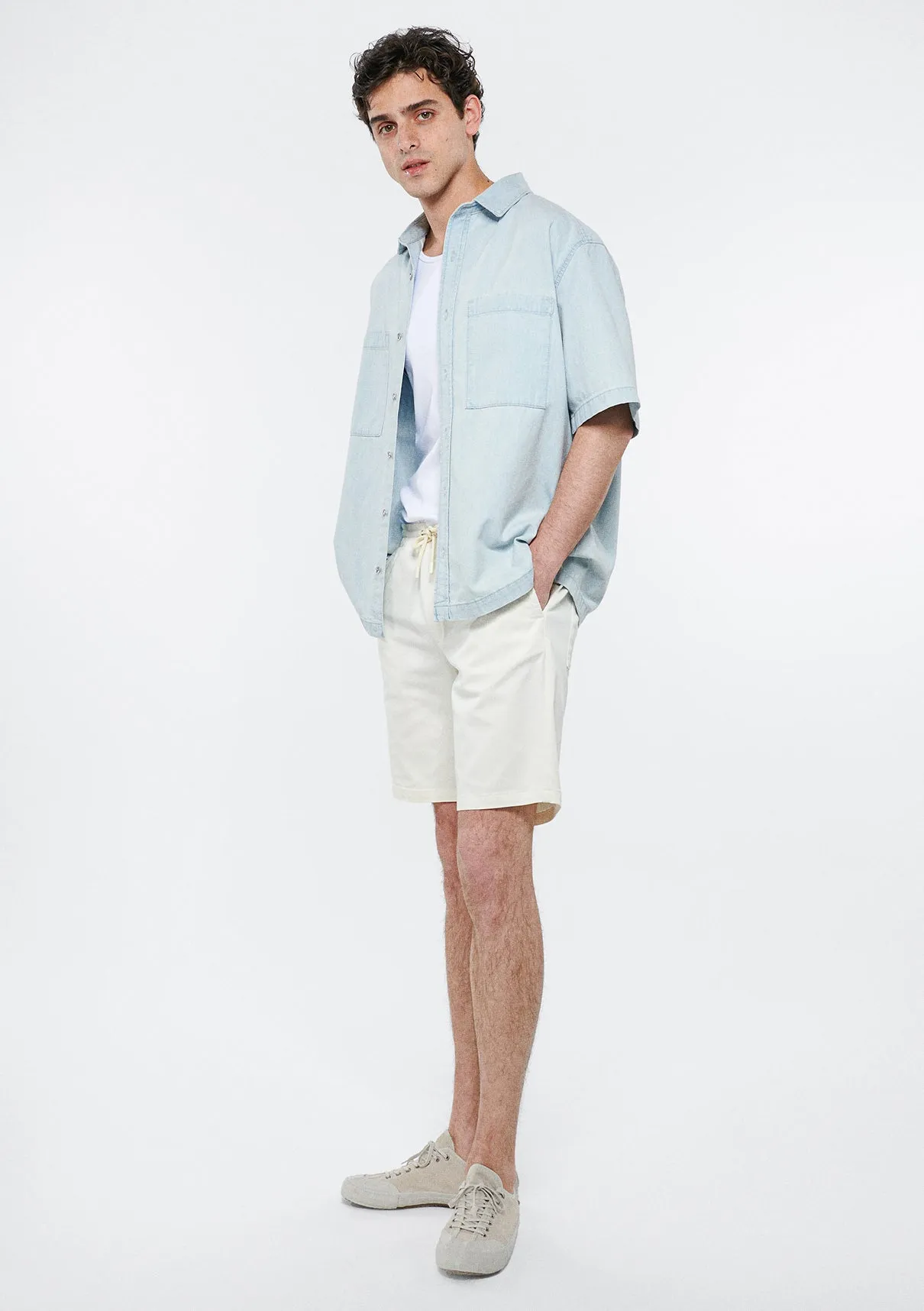 Dayton Off White Denim Jean Shorts