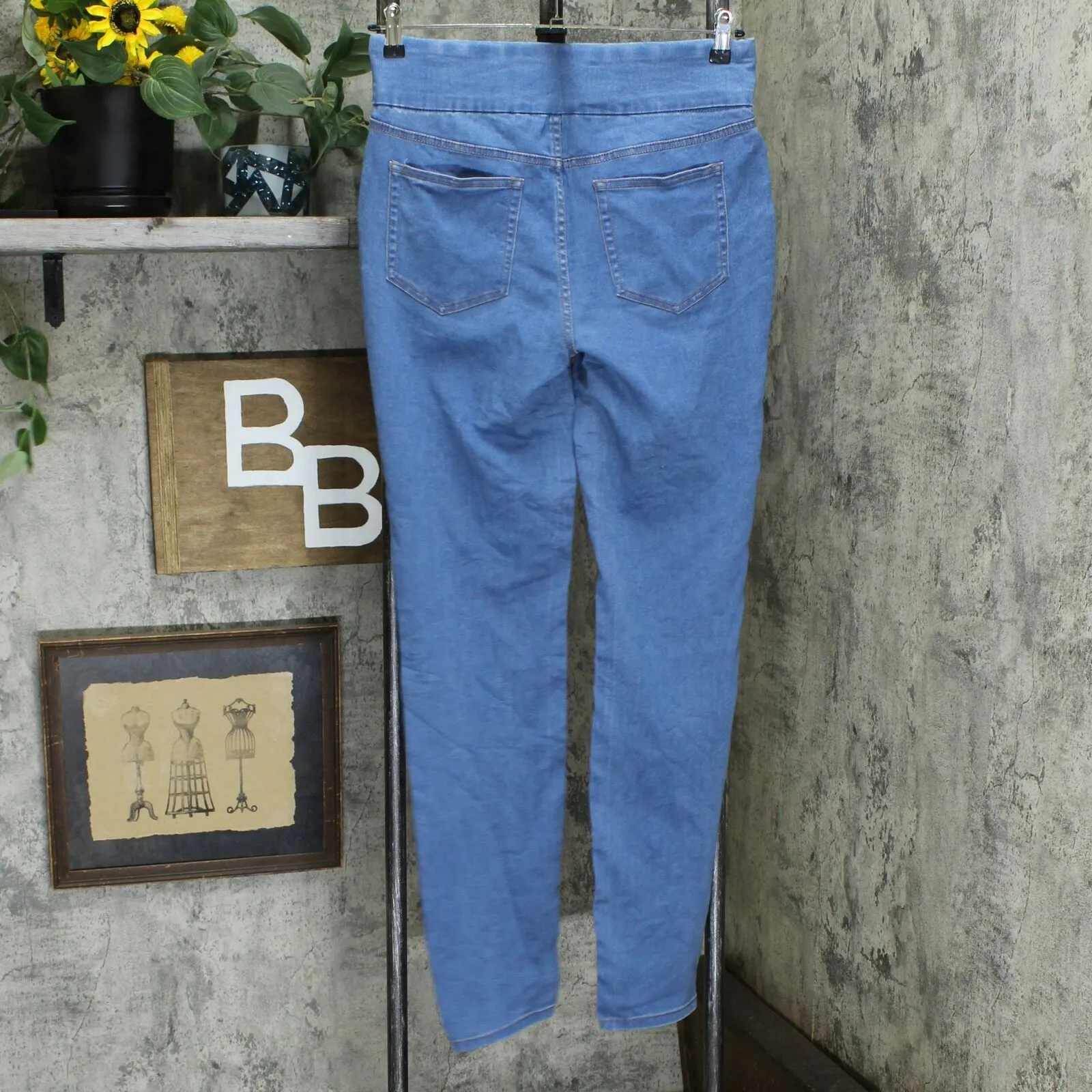 Denim & Co. Women's Soft Stretch Smooth Waist Jeans Antique Wash 8 Tall