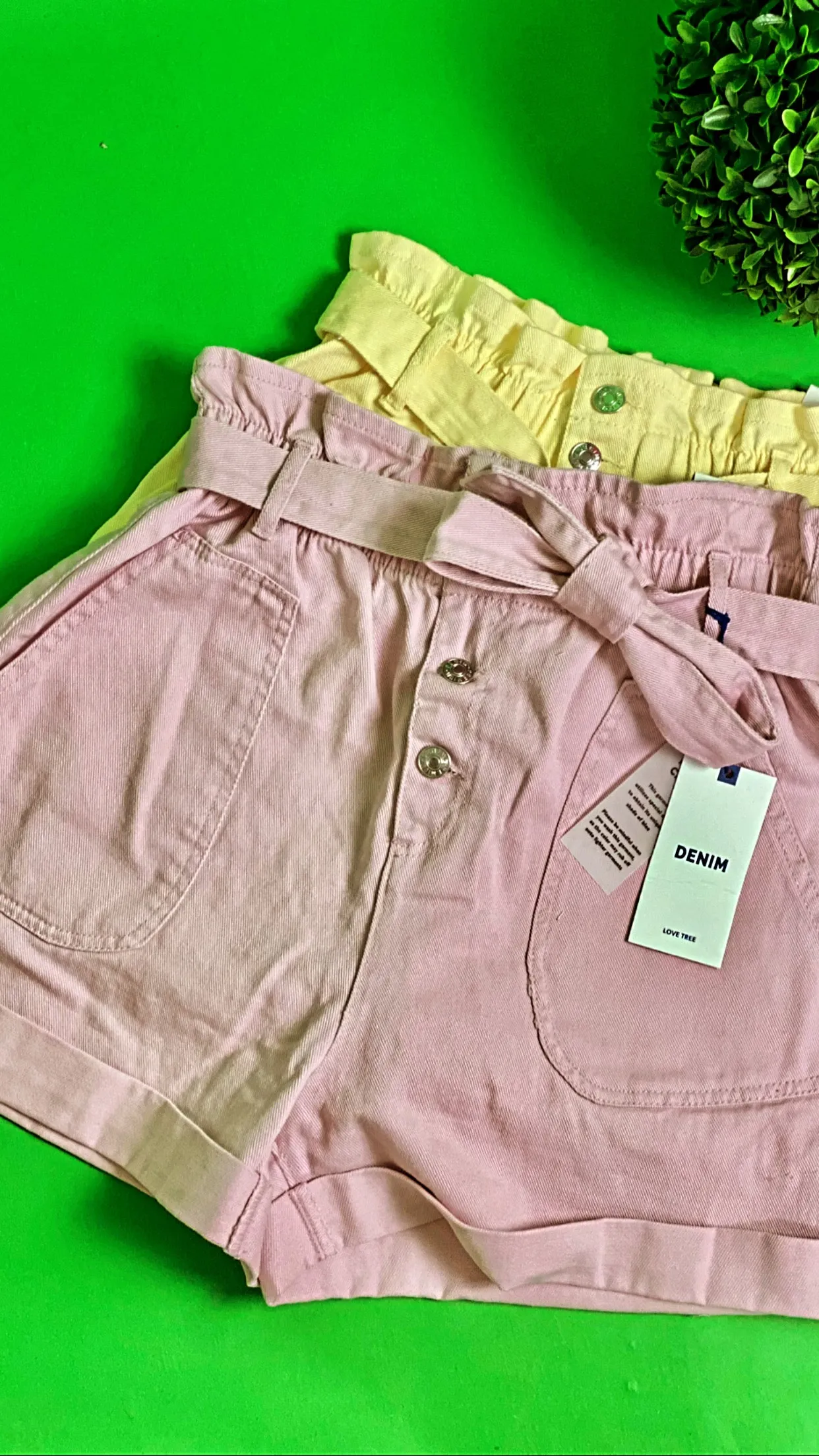 Denim high waist short