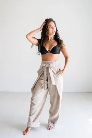 Desert Sand Pinstripe Palazzo Pants