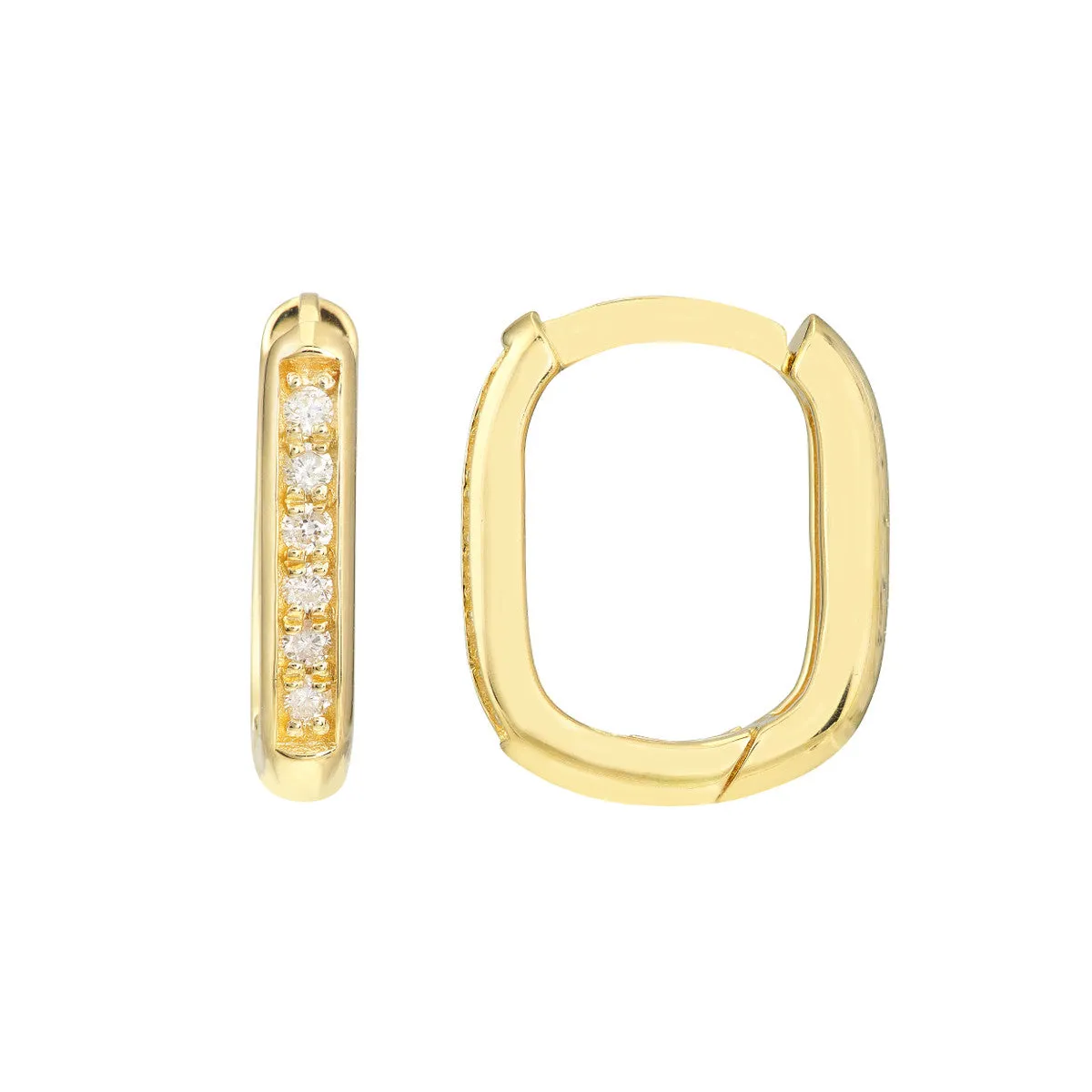 Diamond Channel Hoop Earrings