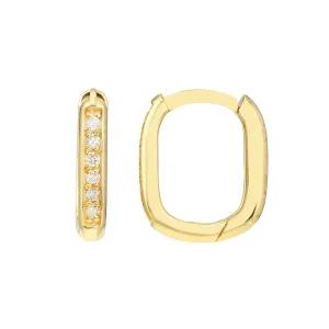 Diamond Channel Hoop Earrings