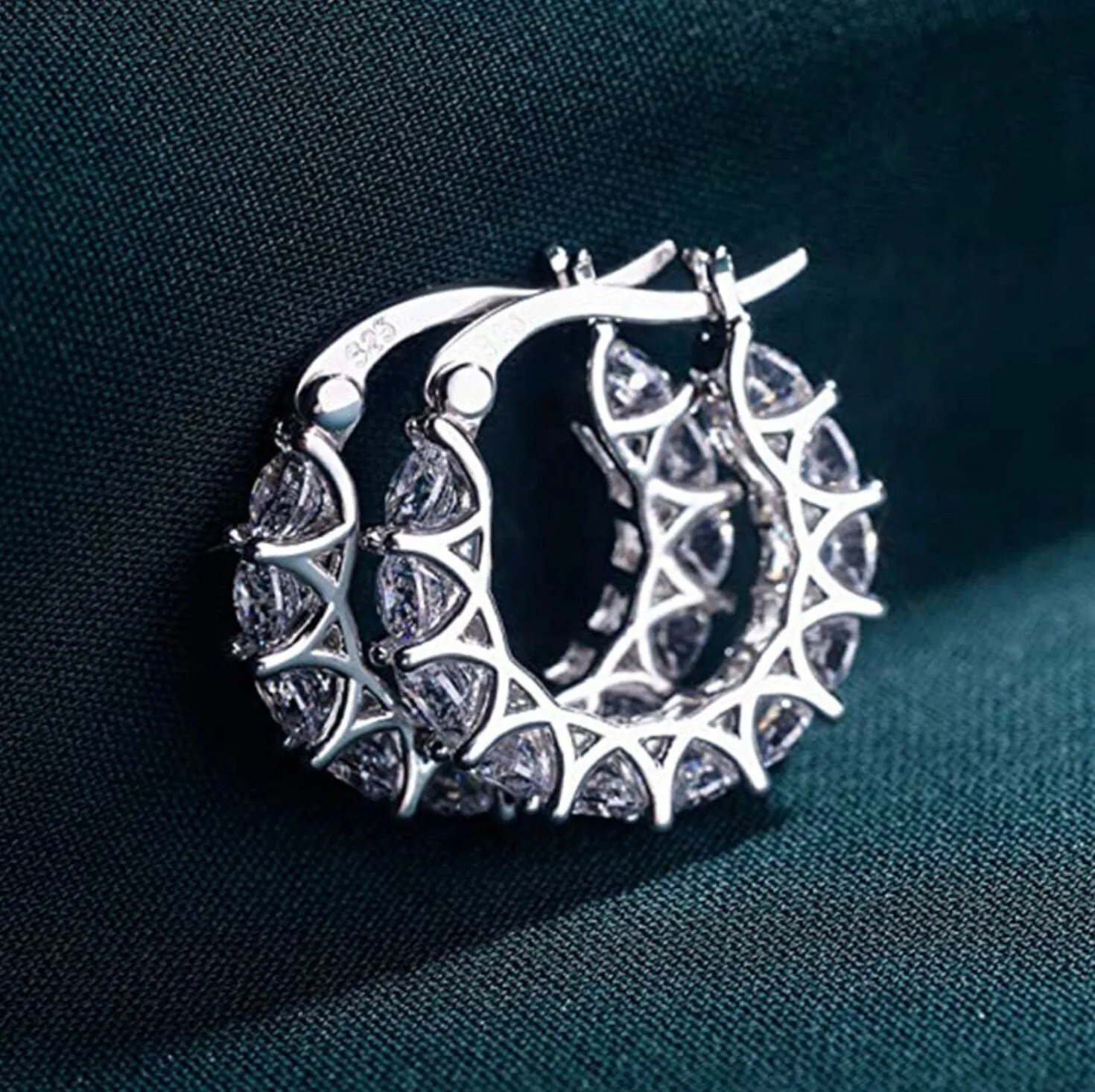 Diamond Hoop Earrings | Hoop Earrings | Womens Small Hoop Diamond Earrings | Hoop Earrings with Diamonds | Womens Hoop Earrings | Earrings