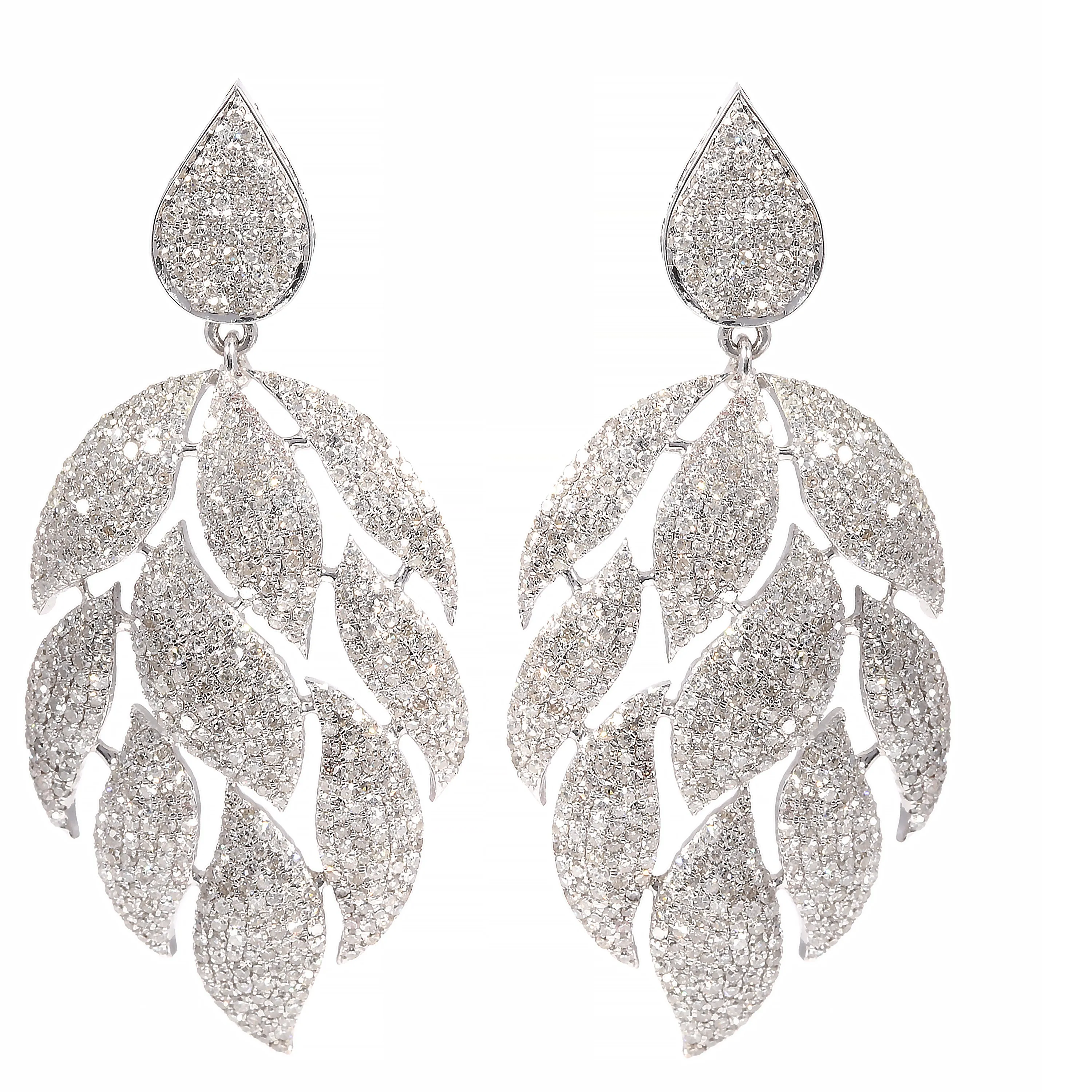 Diamond Leaf Earrings