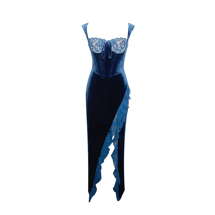Diana Strapless Stylish Velvet Formal Dress