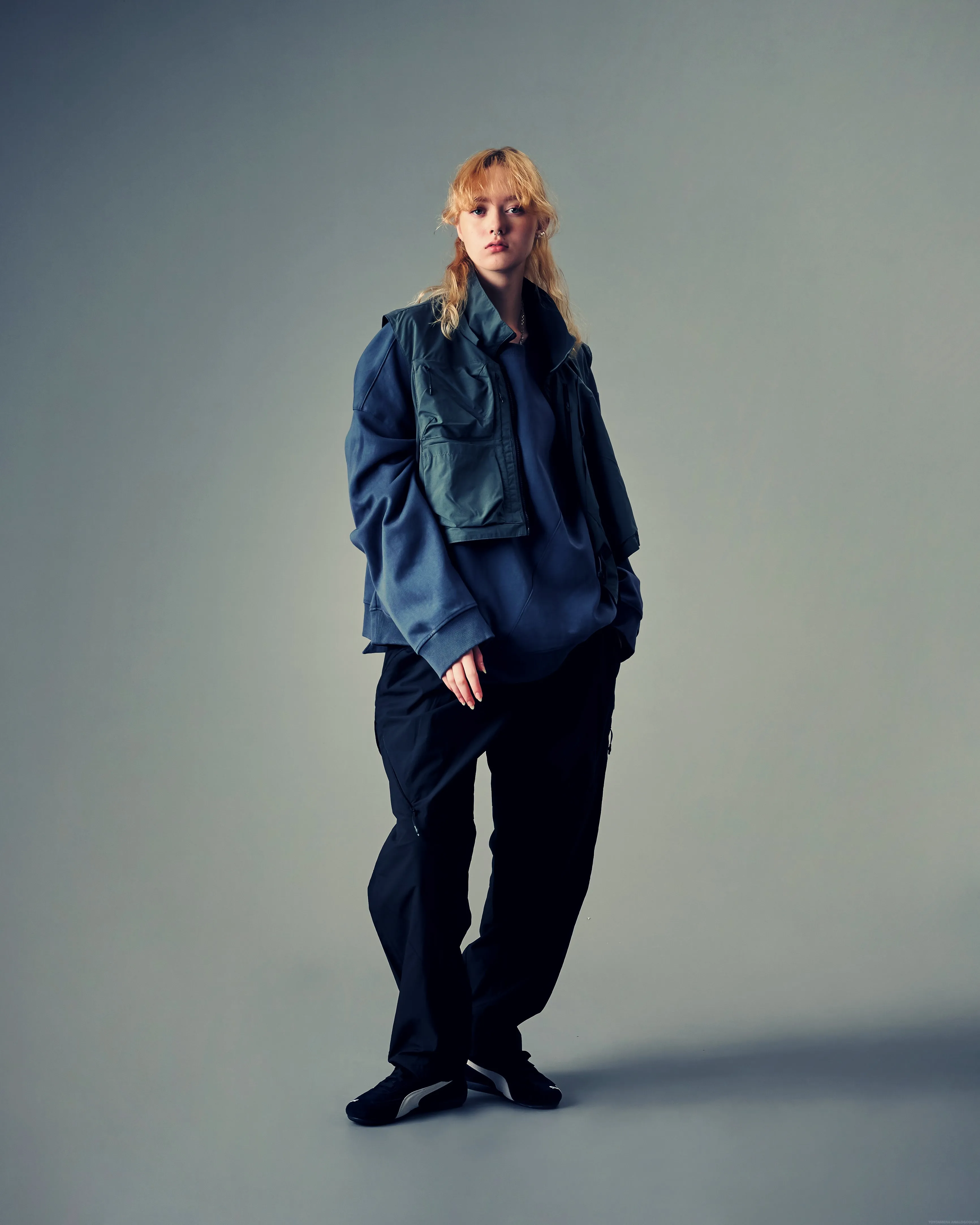 Divisional Baggy Tapered Pants - Black