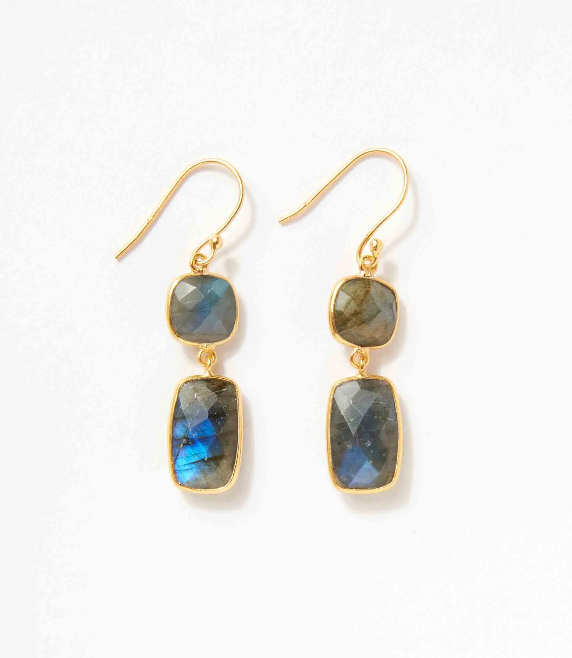 Double Drop Gemstone Earrings