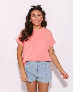 Double Pleat Detail Fit and Flare Denim Shorts