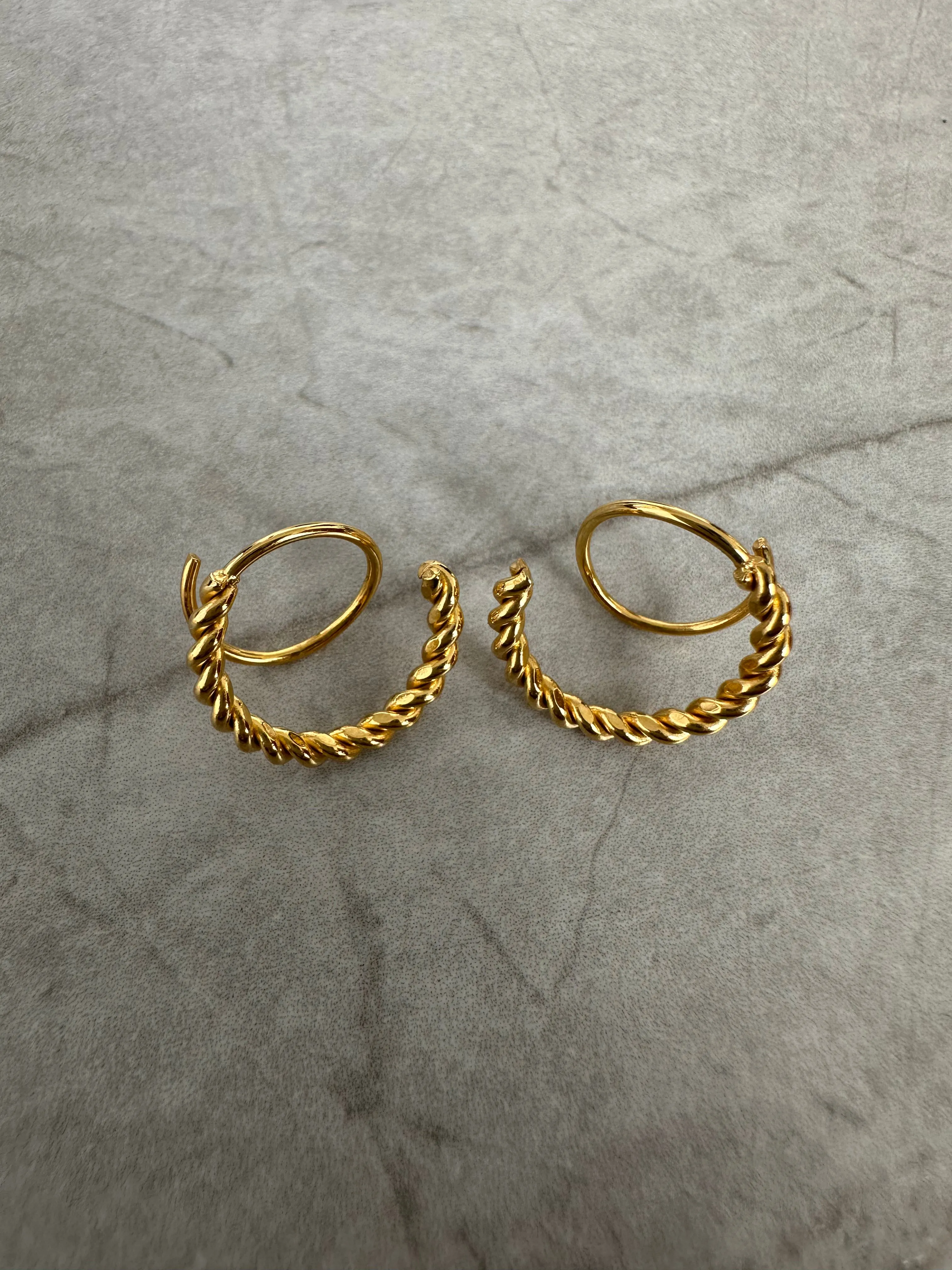 Double Twist Hoop Earrings