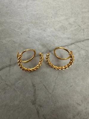 Double Twist Hoop Earrings