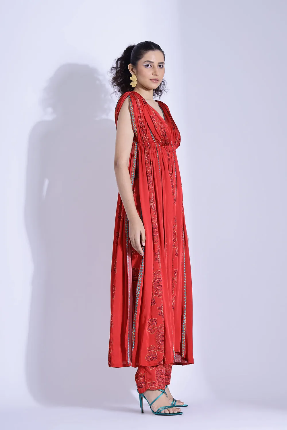 Drape Kurta And Tapered Pants