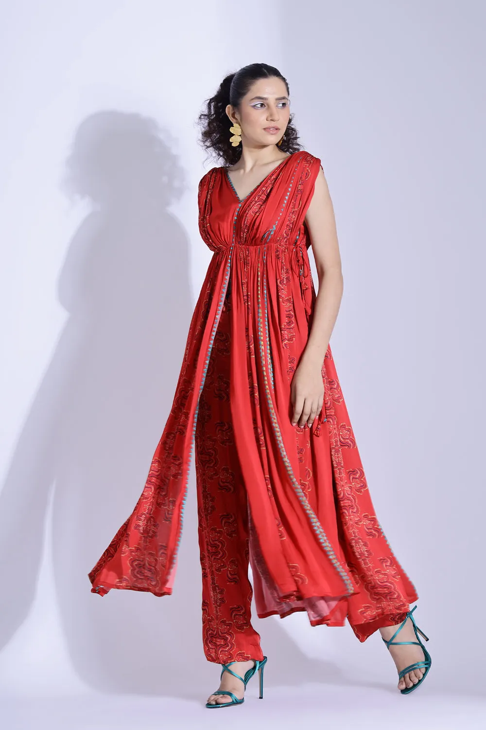 Drape Kurta And Tapered Pants