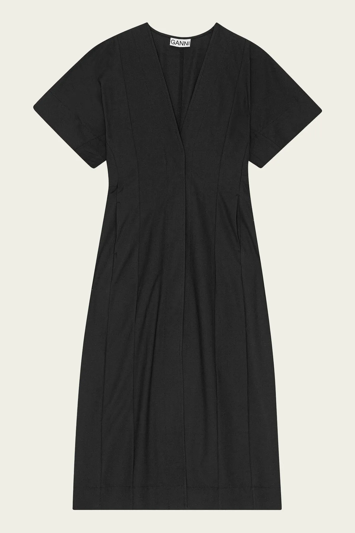 Drapey Melange Midi Dress in Black