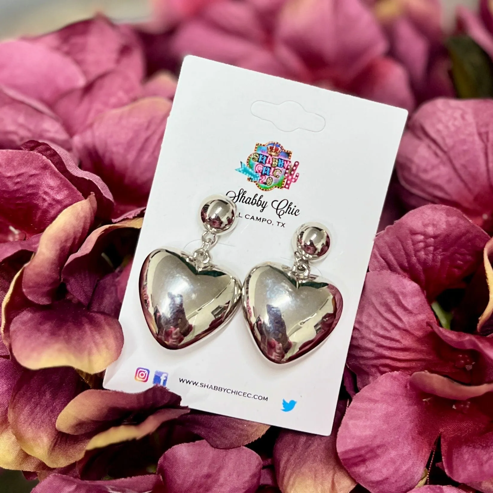 Drop Heart Earrings
