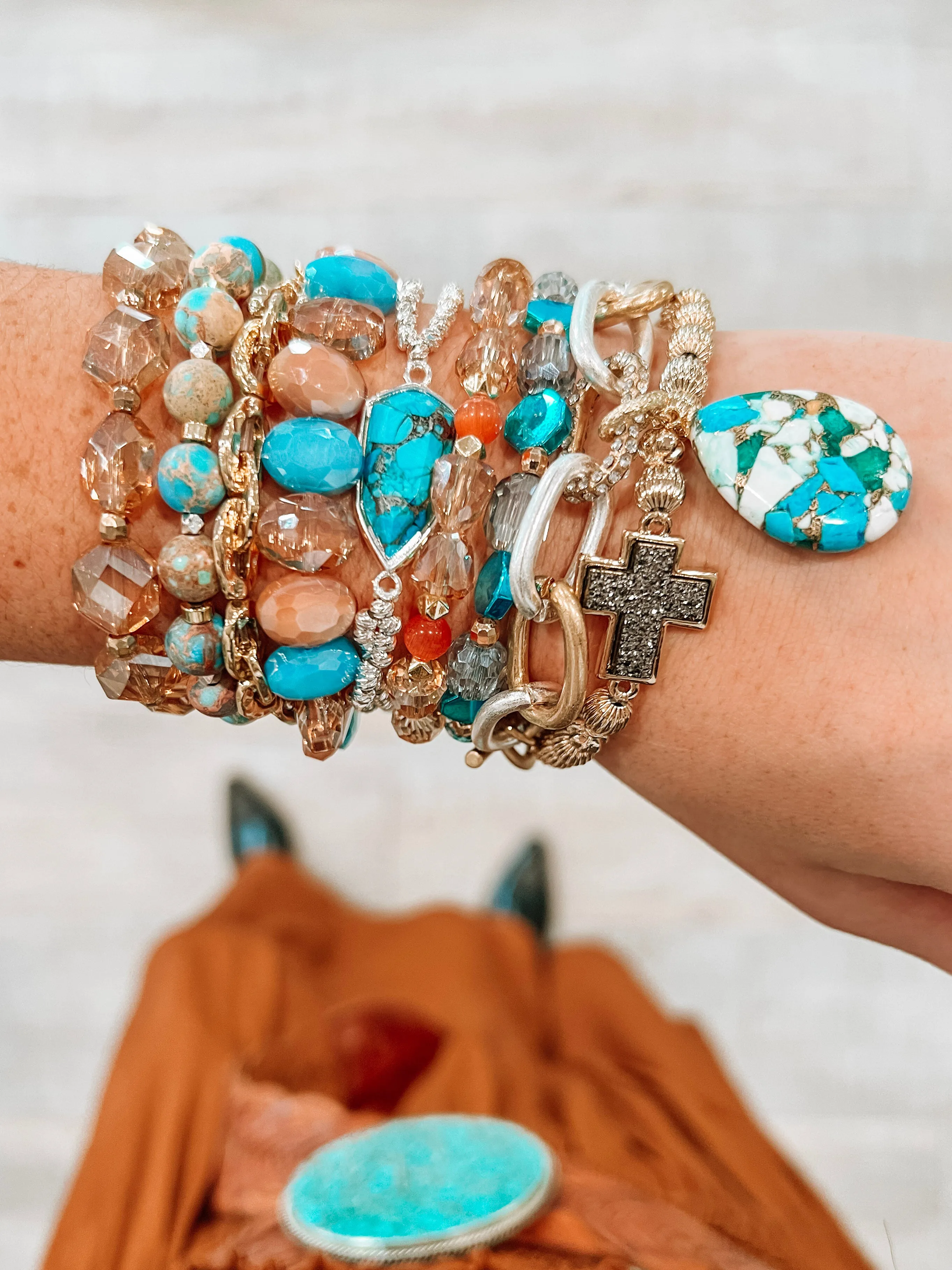 Druzy Cross Gold