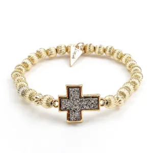 Druzy Cross Gold