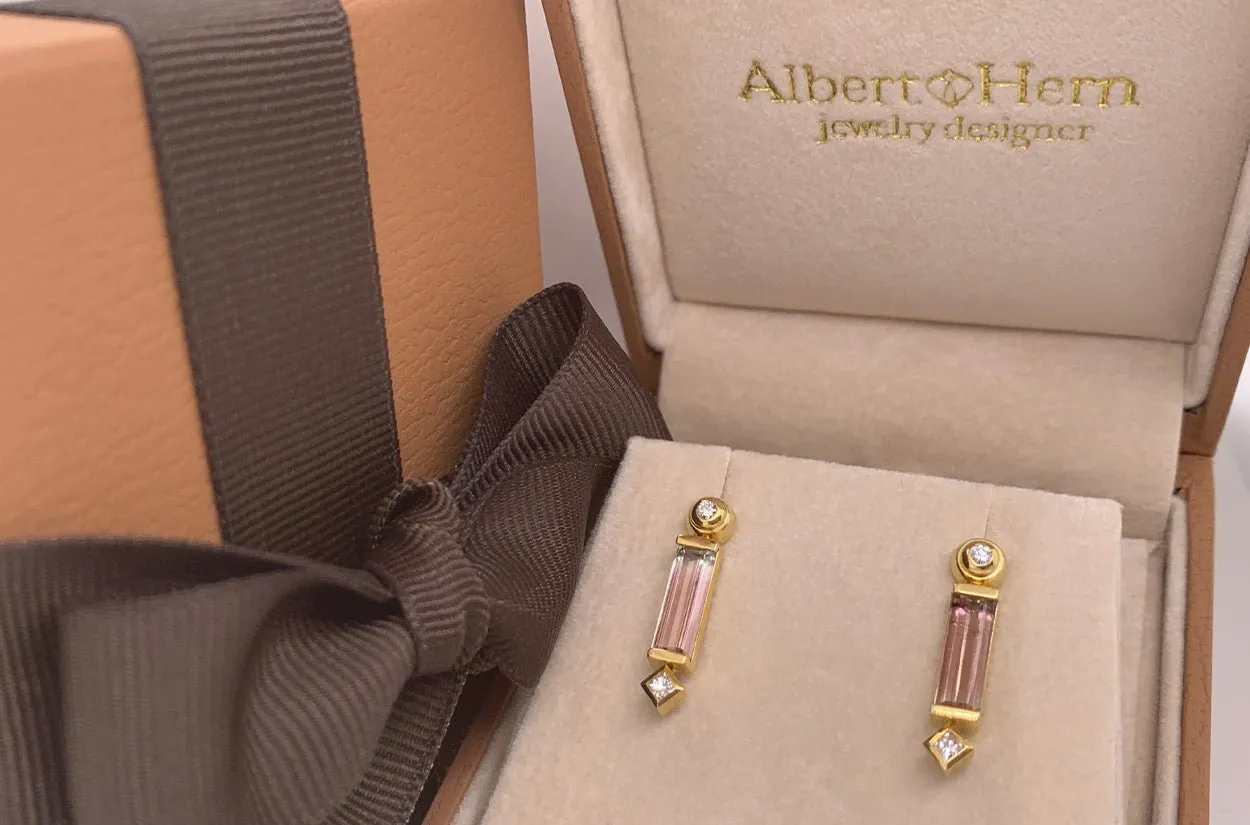 Earrings Bicolor Tourmaline & Diamonds