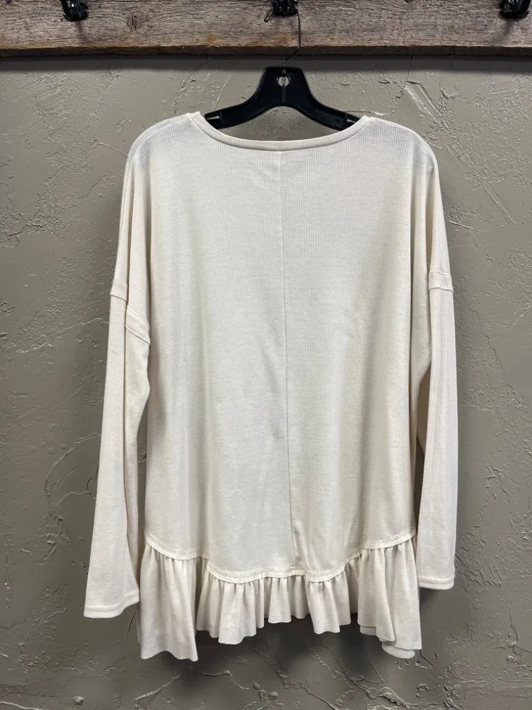 EASEL TOP W RUFFLE DETAIL