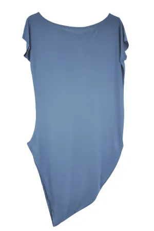 ELECTRIC BLUE Μπλε Ασύμμετρη Μακριά Μπλούζα