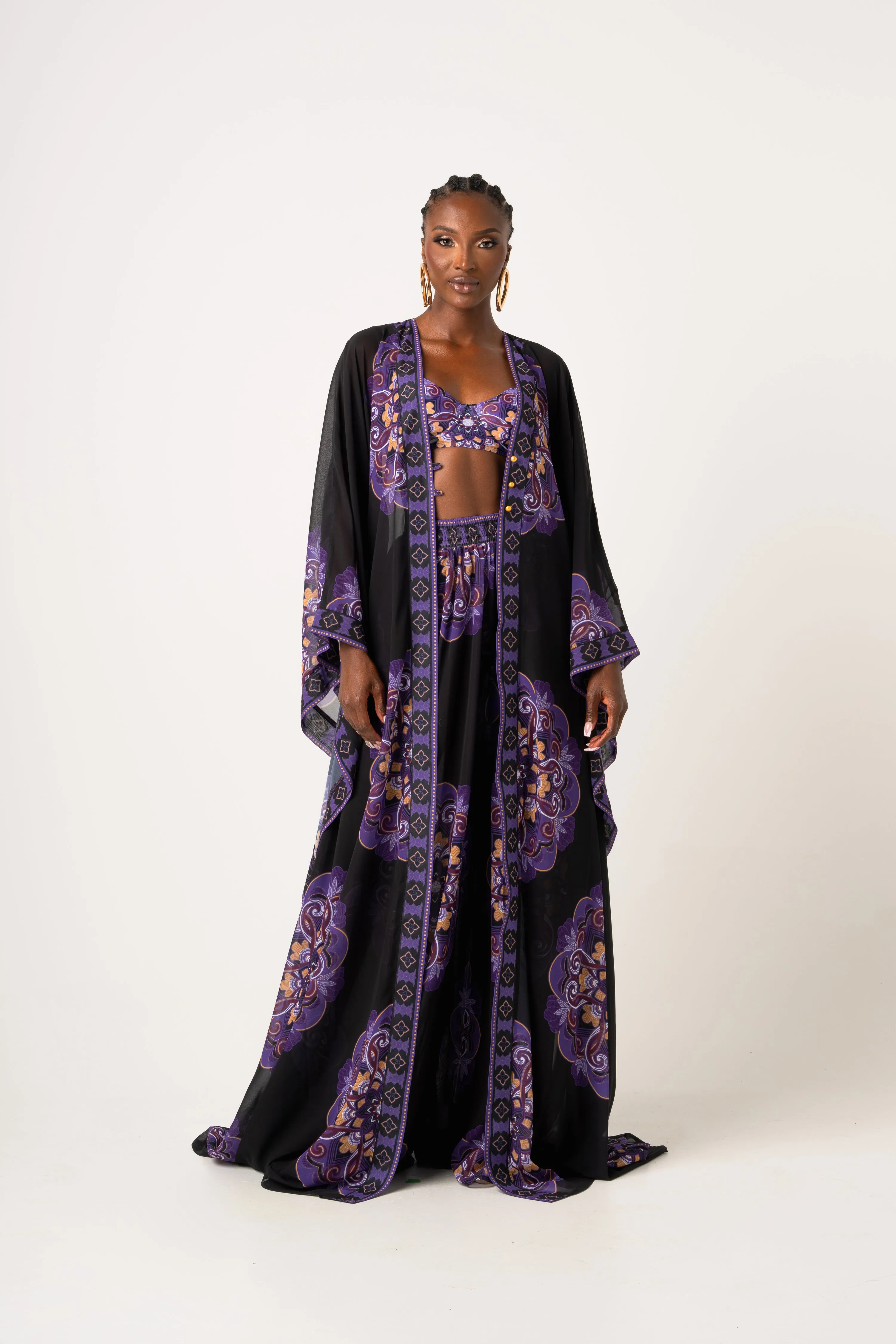 ENANG BLACK CHIFFON PANTS
