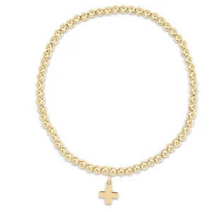 enewton | egirl Classic Gold 3mm Bead Bracelet {Cross Gold Charm}