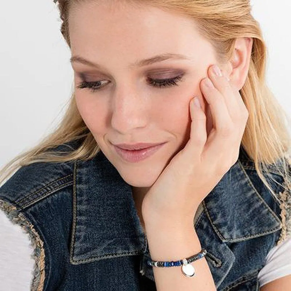 Engravable Black and Bue Bracelet