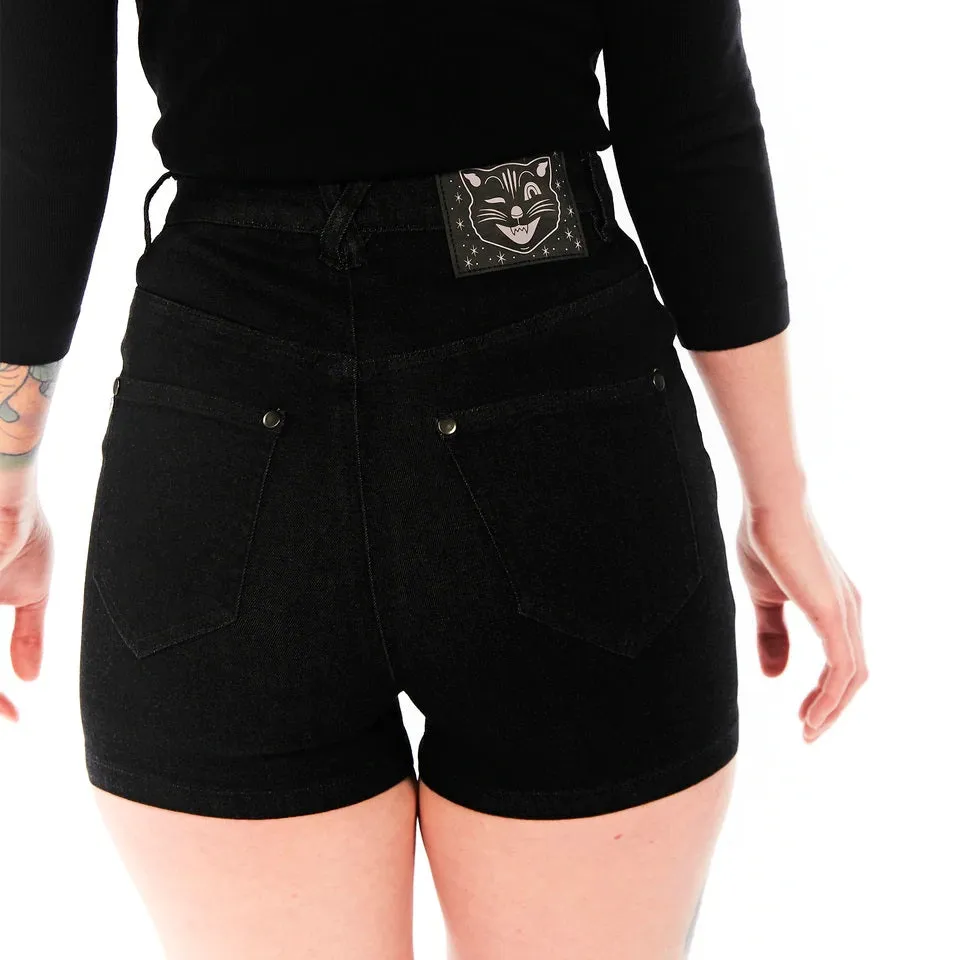 Essential Black Denim Shorts