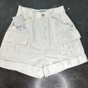 Essentiel Antwerp Delay Off-White Denim Cargo Shorts - Women's Size 25, NWT
